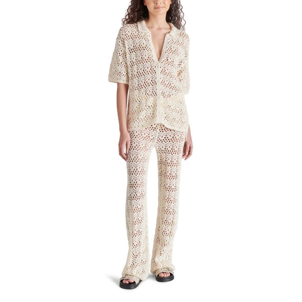 Steve Madden Elegant Cream Crochet Pantsuit size M